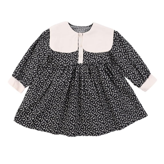 Yidarton Children's Autumn Skirt 2022 New Baby Girl's Fashionable Square Collar Dress Girls Cute Sweet Floral Skirt 100CM