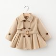 thumbnail image 1 of Yidarton Children's Clothing 2022 Autumn New Girl Children's Windbreaker Coat Children's Long Sleeve Outside Clothes Khaki 90CM, 1 of 10