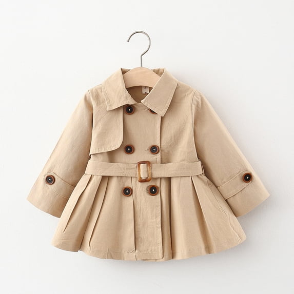 Yidarton Children's Clothing 2022 Autumn New Girl Children's Windbreaker Coat Children's Long Sleeve Outside Clothes Khaki 90CM