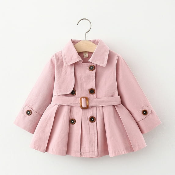Yidarton Children's Clothing 2022 Autumn New Girl Children's Windbreaker Coat Children's Long Sleeve Outside Clothes Pink 90CM