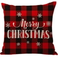 thumbnail image 1 of Yidarton Christmas Home Pillow Case Red Checkered Christmas Cushion Cover Santa Claus Printed Pillowcase, 1 of 7
