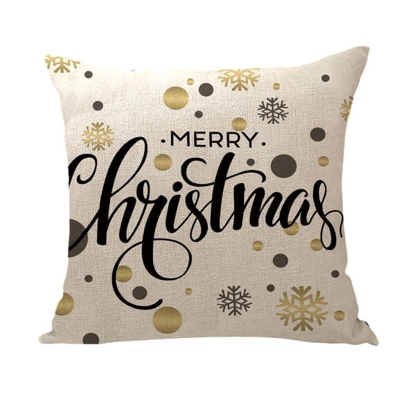 Yidarton Christmas Pillowcase Elk Letter Digital Printing Pattern Pillow Cover Linen Cushion Cover