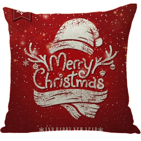 Yidarton Linen Christmas Pillowcase Car Sofa Cushion Cover Printing Pattern Pillow Case