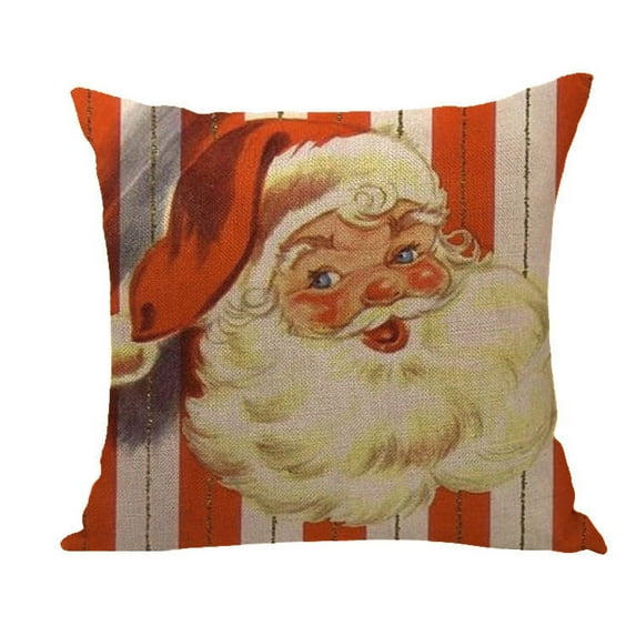 Yidarton Linen Christmas Series Pillowcase Santa Claus Digital Printing Pillow Case Car Sofa Cushion Cover