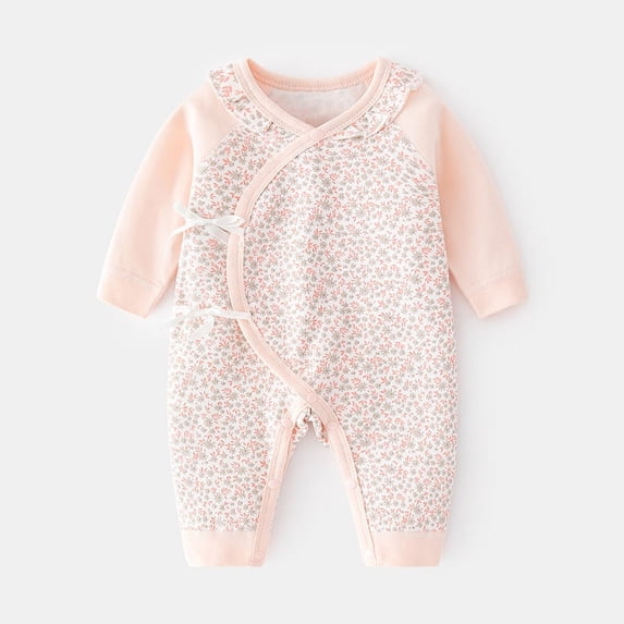 Yidarton Newborn Jumpsuit Baby Baby Baby Printed Boneless Clothes For Fall/winter Baby Climbing Clothes Newborn Girl Baby Spring And Autumn Ha Clothes Pink