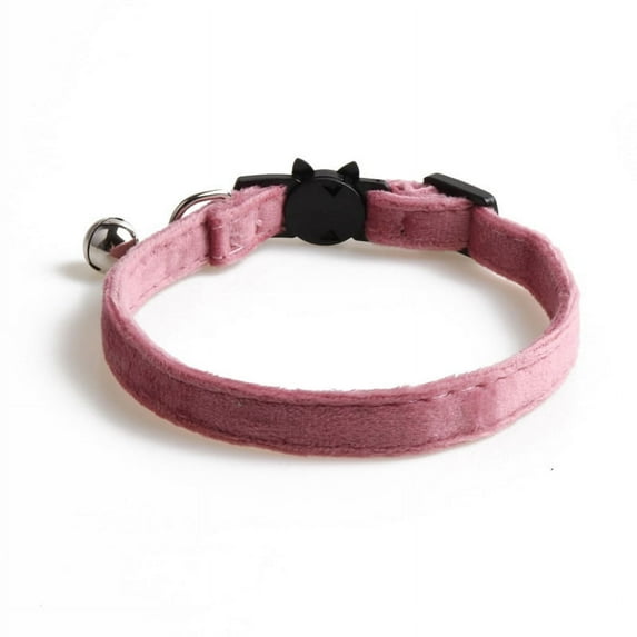 Yidarton Pet Cat Collar High Texture Velvet Texture Bow Cat Collar With Bell Pink Ribbon