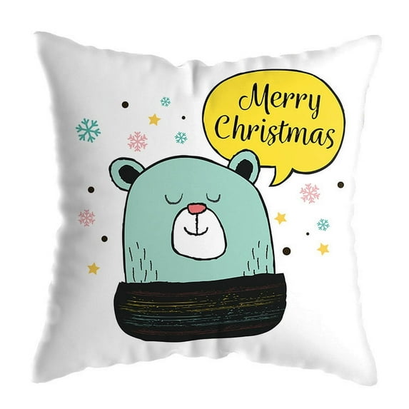 Yidarton Printing Pattern Christmas Pillow Case Short Plush Pillowcase Cartoon Printed Sofa Cushion Cover