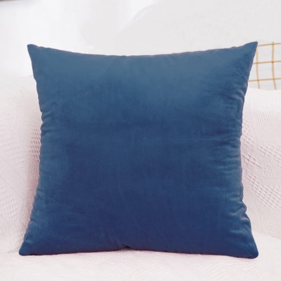 Yidarton Solid Color Velvet Pillowcase Simple Pillow Case Car Sofa Pillow Cover Living Room Sofa Cushion Cover Blue