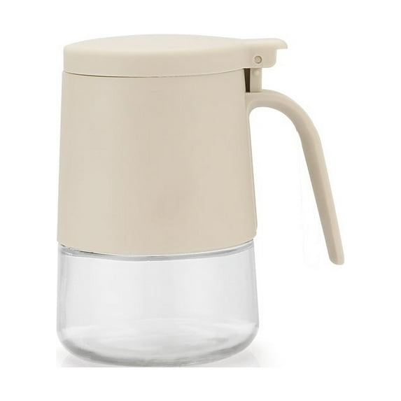 Yidarton The New Type With Handle Press-type Open Cover Transparent Glass Seasizer Tank Kitchen With Desiccant Seasizer Bottle Salt Bottle silver fish white