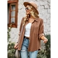 thumbnail image 1 of Yidarton solid color woolen cardigan jacket 2022 autumn and winter temperament sexy top, one piece for sale dark khaki XL, 1 of 8