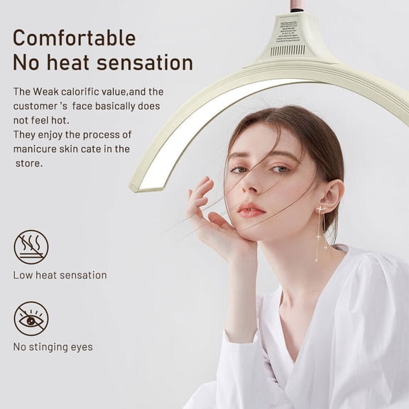 Yidoblo 60W Eyelash LED Floor Light Half Moon Lamp For Beauty, Eyebrows, Lashes