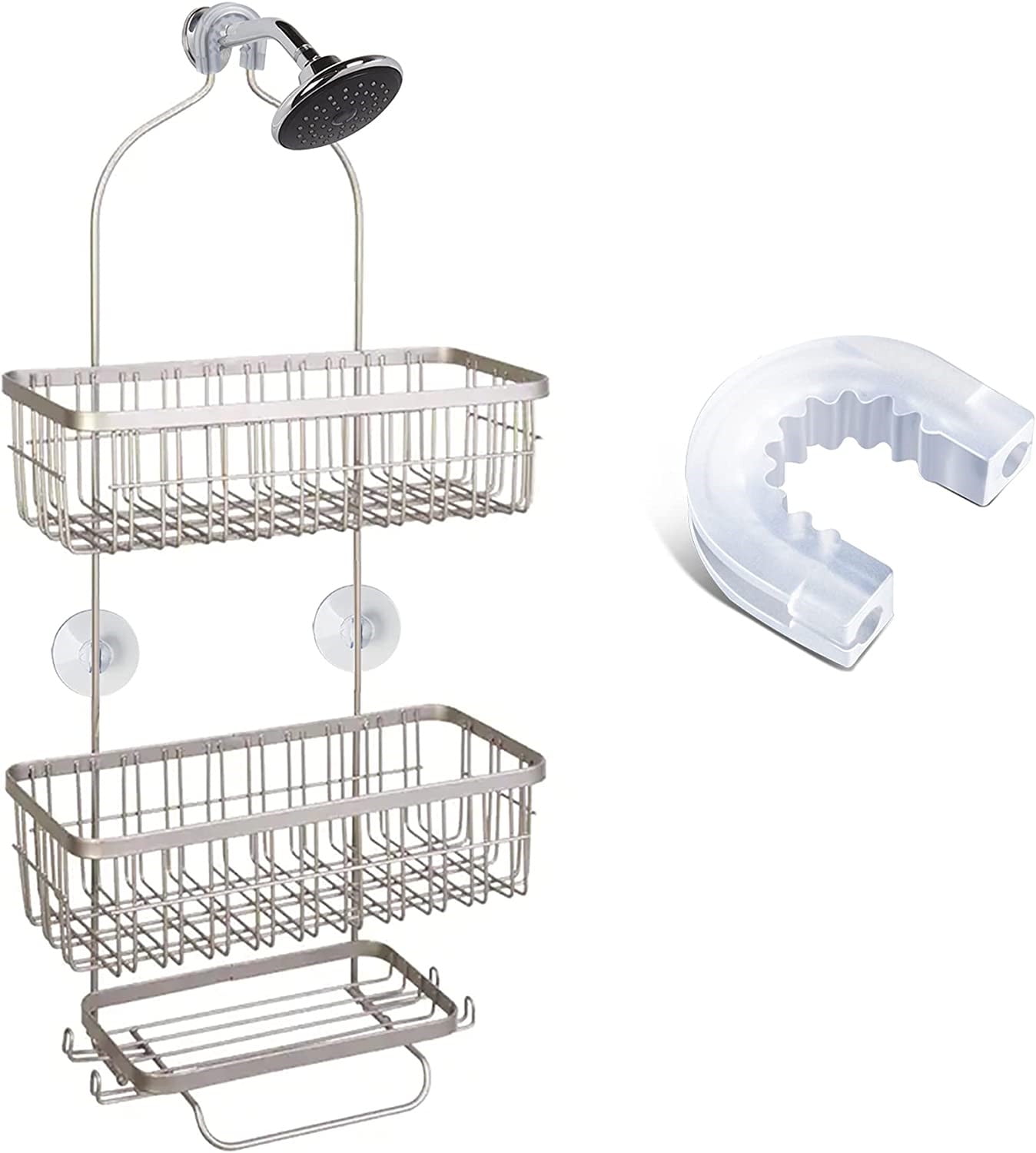 YiePhiot Bathroom Shower Caddy Connector Sucker with 2pcs Professional  Strength Large Suction Cups, Easy to Attach, Replacement Suction Cups