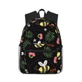 thumbnail image 1 of Yield Bees Print Backpack for Women Men, Lightweight Casual Travel Daypack, Classic Basic College Backpack, Middle School Bag, 1 of 5