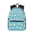 thumbnail image 1 of Yield Cartoon Teeth Print Backpack for Women Men, Lightweight Casual Travel Daypack, Classic Basic College Backpack, Middle School Bag, 1 of 5