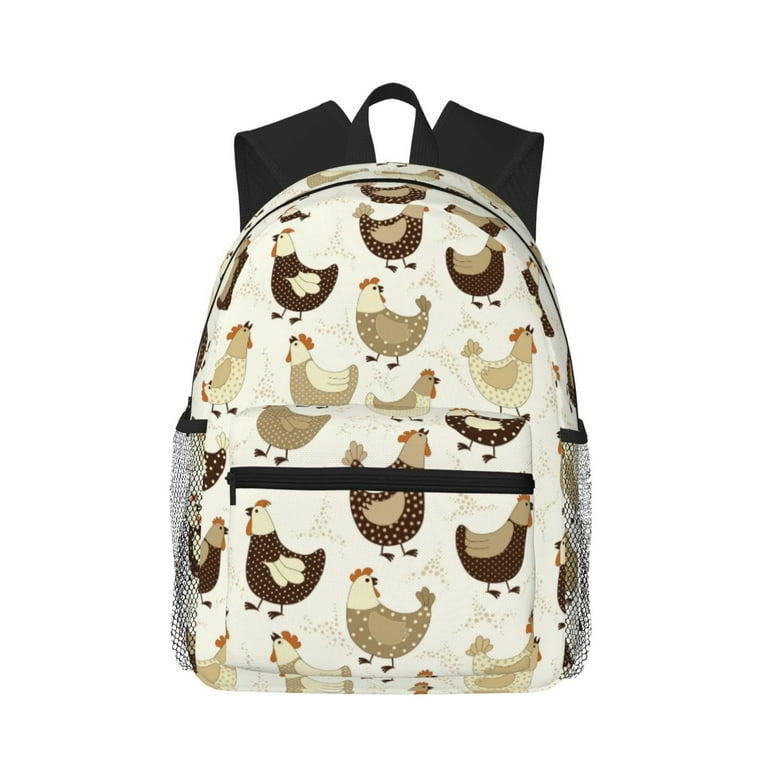 Chicken Backpack, Farm Animal Laptop Bag, Women's Travel Backpack, Cute Pattern School Bag, College outlet Backpack, Chicken Gift