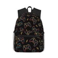 thumbnail image 1 of Yield Colorful Game Controller Print Backpack for Women Men, Lightweight Casual Travel Daypack, Classic Basic College Backpack, Middle School Bag, 1 of 1