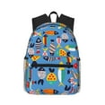 thumbnail image 1 of Yield Cute Flat Fish Print Backpack for Women Men, Lightweight Casual Travel Daypack, Classic Basic College Backpack, Middle School Bag, 1 of 5
