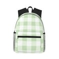 thumbnail image 1 of Yield Pistachio Green Checkboard Print Backpack for Women Men, Lightweight Casual Travel Daypack, Classic Basic College Backpack, Middle School Bag, 1 of 5