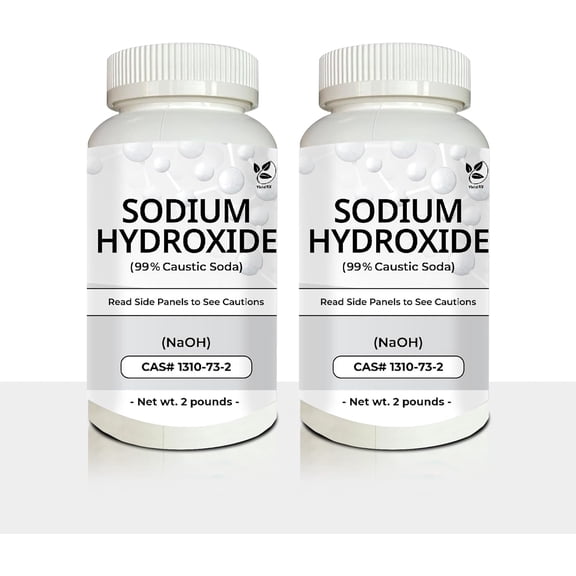 Yield RX Sodium Hydroxide (Caustic Soda) - Ultimate Drain Opener and Cleaner Chemical Solution | 2 Pounds each | Pack of 2