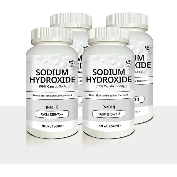 Yield RX Sodium Hydroxide (Caustic Soda) - Ultimate Drain Opener and Cleaner Chemical Solution | Pack of 4
