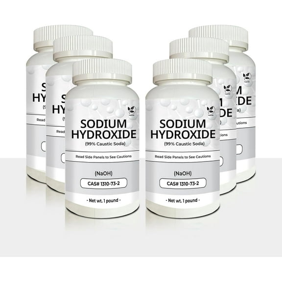 Yield RX Sodium Hydroxide (Caustic Soda) - Ultimate Drain Opener and Cleaner Chemical Solution | Pack of 6