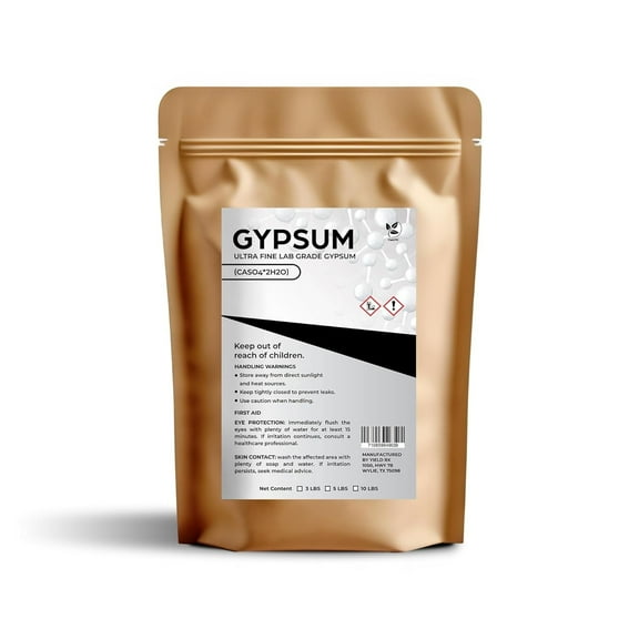 Yield Rx Soil Enhancer Gypsum Powder - Natural Calcium Sulfate Dihydrate for Organic Gardening & Farming, Improves Soil Texture & Water Retention, Indoor/Outdoor Use (10 Pounds)
