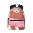 thumbnail image 1 of Yield Sloth with Donuts1 Print Backpack for Women Men, Lightweight Casual Travel Daypack, Classic Basic College Backpack, Middle School Bag, 1 of 5