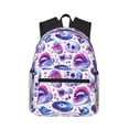 thumbnail image 1 of Yield crystal Skull record lips Print Backpack for Women Men, Lightweight Casual Travel Daypack, Classic Basic College Backpack, Middle School Bag, 1 of 1