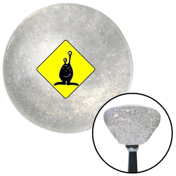 Yield to Alien Clear Retro Metal Flake Shift Knob with M16 x 1.5 Insert Shifter