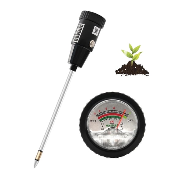 Yieryi 2 In 1 Soil Moisture PH/ Humidity Meter Metal Long Probe Soil Analyzer Acidity Tester for Flowers Potted Crop Plantation