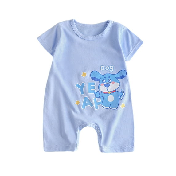 Yievot 0-12M Newborn Baby Girl Boy Outfits Cute Animals Print Toddler Onesies Short Sleeve Romper Jumpsuit Cotton Soft One Piece Sleepers Outfits