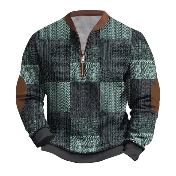 Yievot 1/4 Zip Pullover Mens Oversized Sweatshirt Loose Casual Long Sleeve Stand Collar Sweatshirts