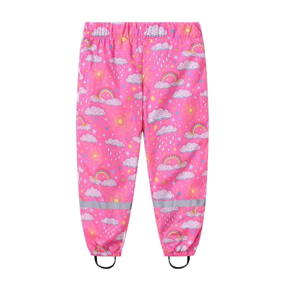 Yievot 2-10 Years Kids Rain Pants, Toddler Water-Repellent Little/Big Boys Girls Pants, Cartoons Print Rain Overalls, Mud Dirty Proof Rain Suspender Trousers 2024 Toddler Pants Clothes on Clearance