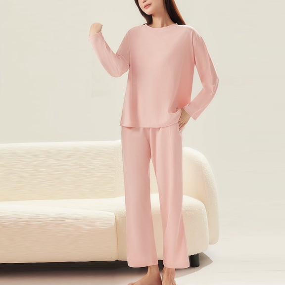 Maplenight 2 Piece Pajama Sets for Women Cotton Thermal Underwear Set Long Sleeve Base Layer Tops and Wide Leg Pants Warm Winter Outfits