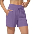 thumbnail image 1 of Yievot Athletic Running Shorts for Women Summer Drawstring Elastic High Waisted Active Workout Gym Shorts with Zipper Pocket, 1 of 5