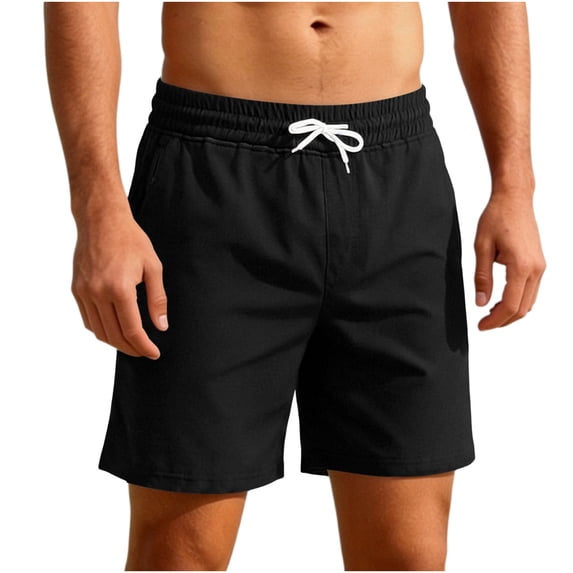 Yievot Athletic Shorts for Men Drawstring Elastic Waist Gym Sport Running Shorts with Zipper Pockets