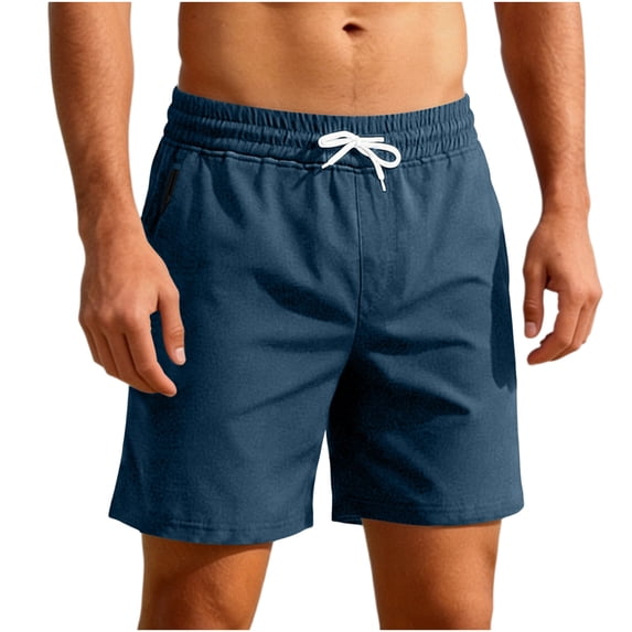 Yievot Athletic Shorts for Men Drawstring Elastic Waist Gym Sport Running Shorts with Zipper Pockets
