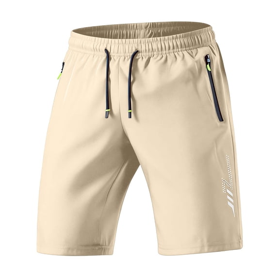 Yievot Athletic Shorts for Men Quick Dry Drawstring Elastic Waist Gym Running Shorts with Zipper Pockets