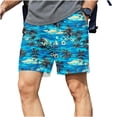 thumbnail image 1 of Yievot Beach Shorts for Men Hawaiian Printed Drawstring Elastic Waist Summer Vacation Shorts, 1 of 5