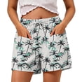 thumbnail image 1 of Yievot Beach Shorts for Women Graphic Print Drawstring Elastic Waist Summer Vacation Casual Shorts with Pockets, 1 of 5