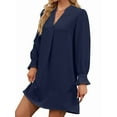thumbnail image 1 of Women'S Summer Dresses Long Sleeve Casual Sundress Dress Beach Vacation 2025 Fashion Navy Blue M, 1 of 6