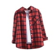 thumbnail image 1 of Yievot Button Down Shirt Jackets for Women Plaid Lapel Long Sleeve Shacket Regular Fit Casual Overshirts with Pocket, 1 of 6