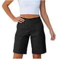 thumbnail image 1 of Yievot Cargo Bermuda Shorts for Women Button Waist Knee Length Summer Outdoor Hiking Travel Casual Shorts with Multi Pockets, 1 of 8