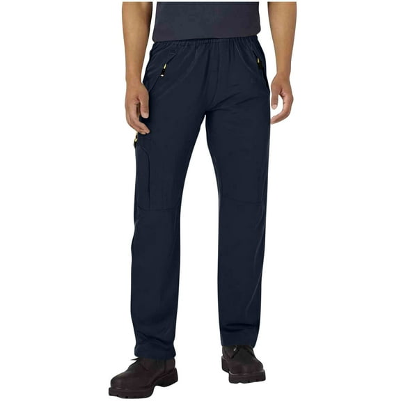 Yievot Cargo Pants for Men Quick Dry Waterproof Elastic Waist Lightweight Pants with Zippered Pockets for Hiking Travel Golf Hunting Outdoor Activities