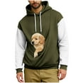 thumbnail image 1 of Yievot Cat Pouch Hoodies for Men Loose Casual Dog Sweatshirts Color Block Pet Carrier Pullover Pet Holder Long Sleeve Tops, 1 of 5