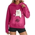 thumbnail image 1 of Yievot Cat Pouch Hoodies for Women Kangaroo Pocket Dog Pouch Sweatshirts Pet Carrier Pullover Long Sleeve Fall Sweatshirt, 1 of 5
