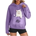 thumbnail image 1 of Yievot Cat Pouch Hoodies for Women Kangaroo Pocket Dog Pouch Sweatshirts Pet Carrier Pullover Long Sleeve Fall Sweatshirt, 1 of 5