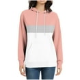 thumbnail image 1 of Yievot Color Block Hoodies for Women Drawstring Long Sleeve Hooded Sweatshirts Casual Pullover Tops with Pocket, 1 of 5