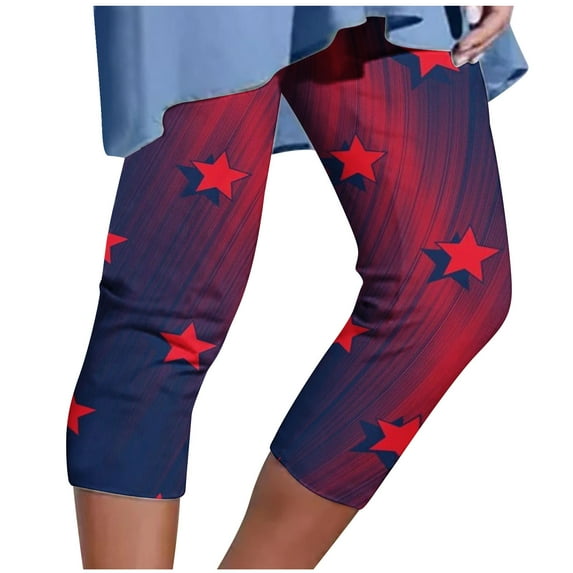 Yievot Elastic Waist Pants Women Summer Capris Pants Summer Savings Clearance Womens Outdoor Cropped Pants Floral Printing Tights Casual Beach Pants Wine L