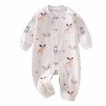 thumbnail image 1 of Yievot Fall Winter Newborn Boy Clothes Long Sleeve Animals Cartoons Print Bodysuit Soft Boy Girls Jumpsuit Rompers Clothes 0-2 Years Baby Shower Gifts on Clearance, 1 of 5